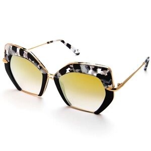 KREWE OCTAVIA Sunglasses Interstellar to Black 24K - NEW NEVER WORN